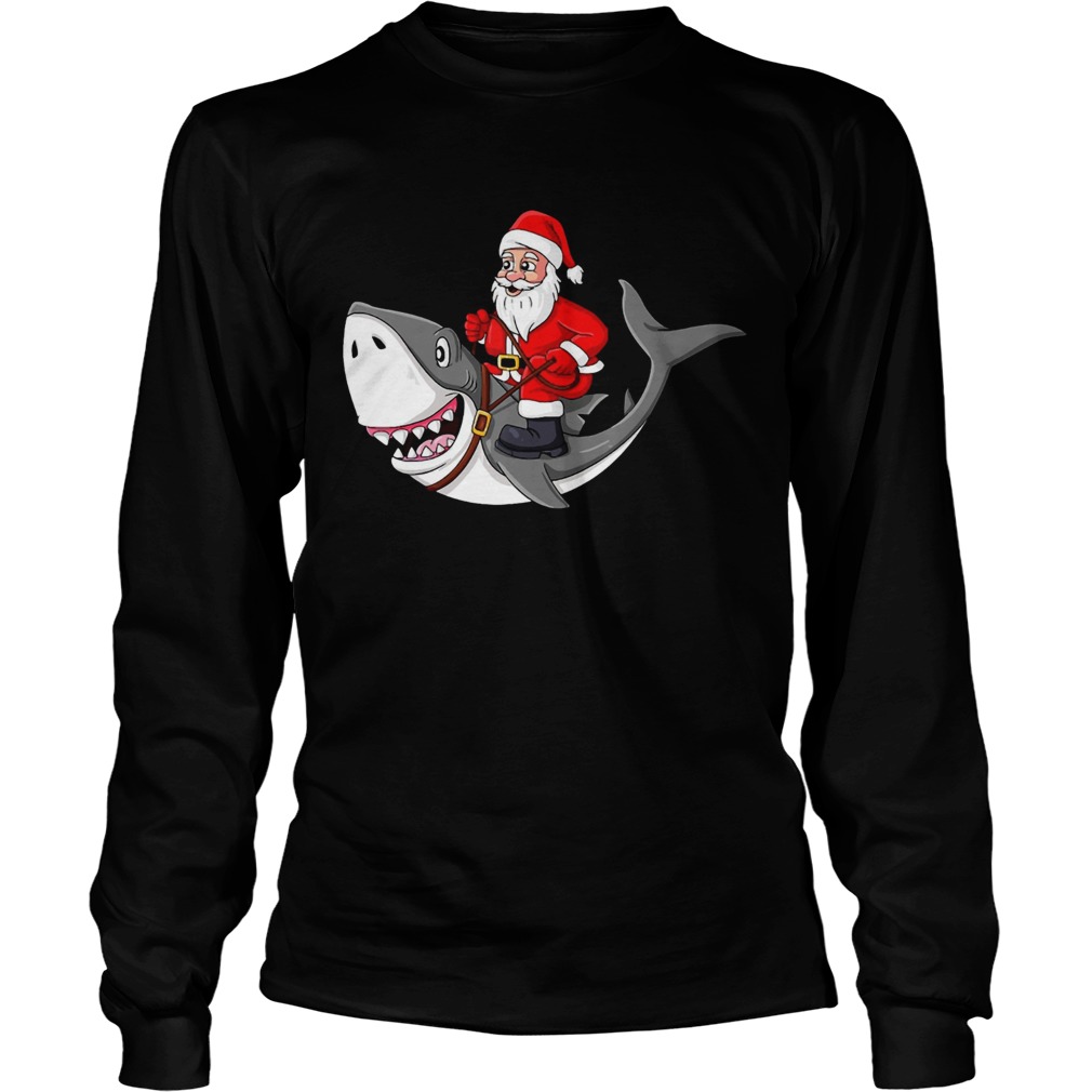 Santa Claus Riding Shark Christmas LongSleeve