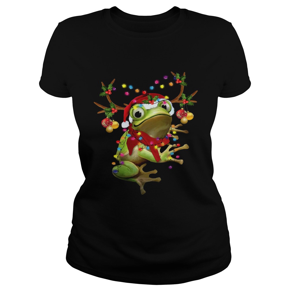 Santa Frog Reindeer Light Christmas Classic Ladies