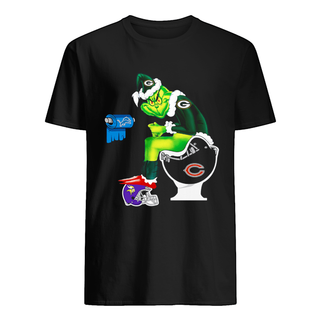 Santa Grinch Green Bay Packers Chicago Bears Detroit Lions Minnesota Vikings toilet shirt