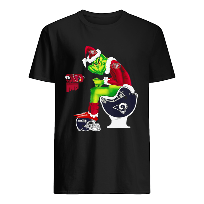 Santa Grinch San Francisco 49ers Los Angeles Rams Seattle Seahawks Arizona Cardinals Toilet shirt