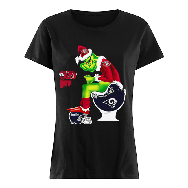 Santa Grinch San Francisco 49ers Los Angeles Rams Seattle Seahawks Arizona Cardinals Toilet Classic Women's T-shirt