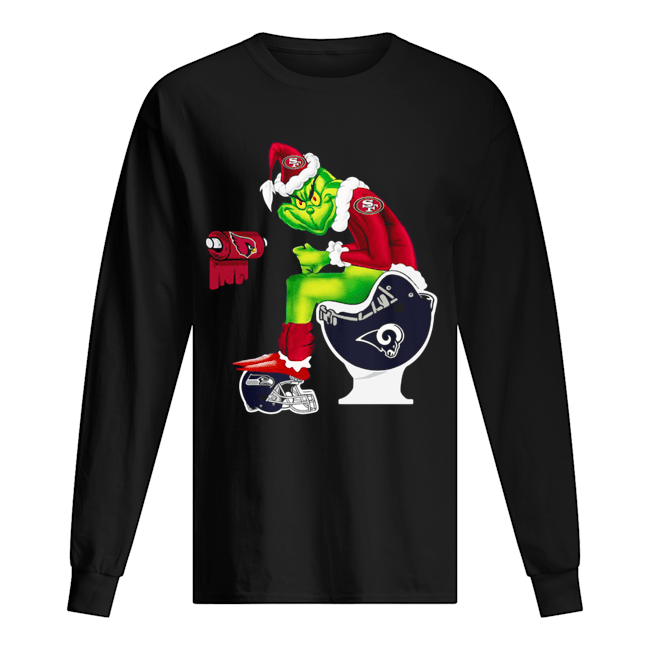 Santa Grinch San Francisco 49ers Los Angeles Rams Seattle Seahawks Arizona Cardinals Toilet Long Sleeved T-shirt 