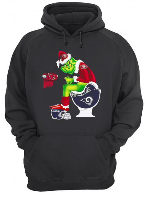 Santa Grinch San Francisco 49ers Los Angeles Rams Seattle Seahawks Arizona Cardinals Toilet Unisex Hoodie