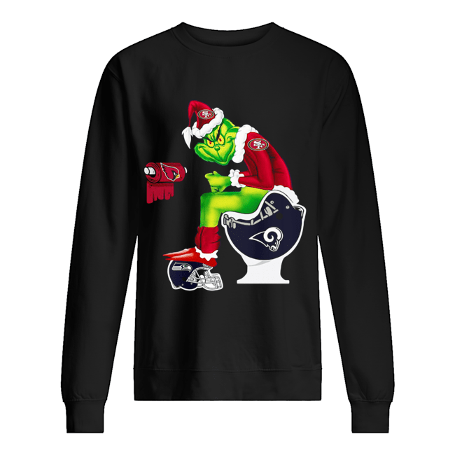 Santa Grinch San Francisco 49ers Los Angeles Rams Seattle Seahawks Arizona Cardinals Toilet Unisex Sweatshirt