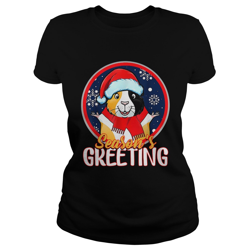 Santa Guinea Pig Seasons Greeting Christmas Classic Ladies