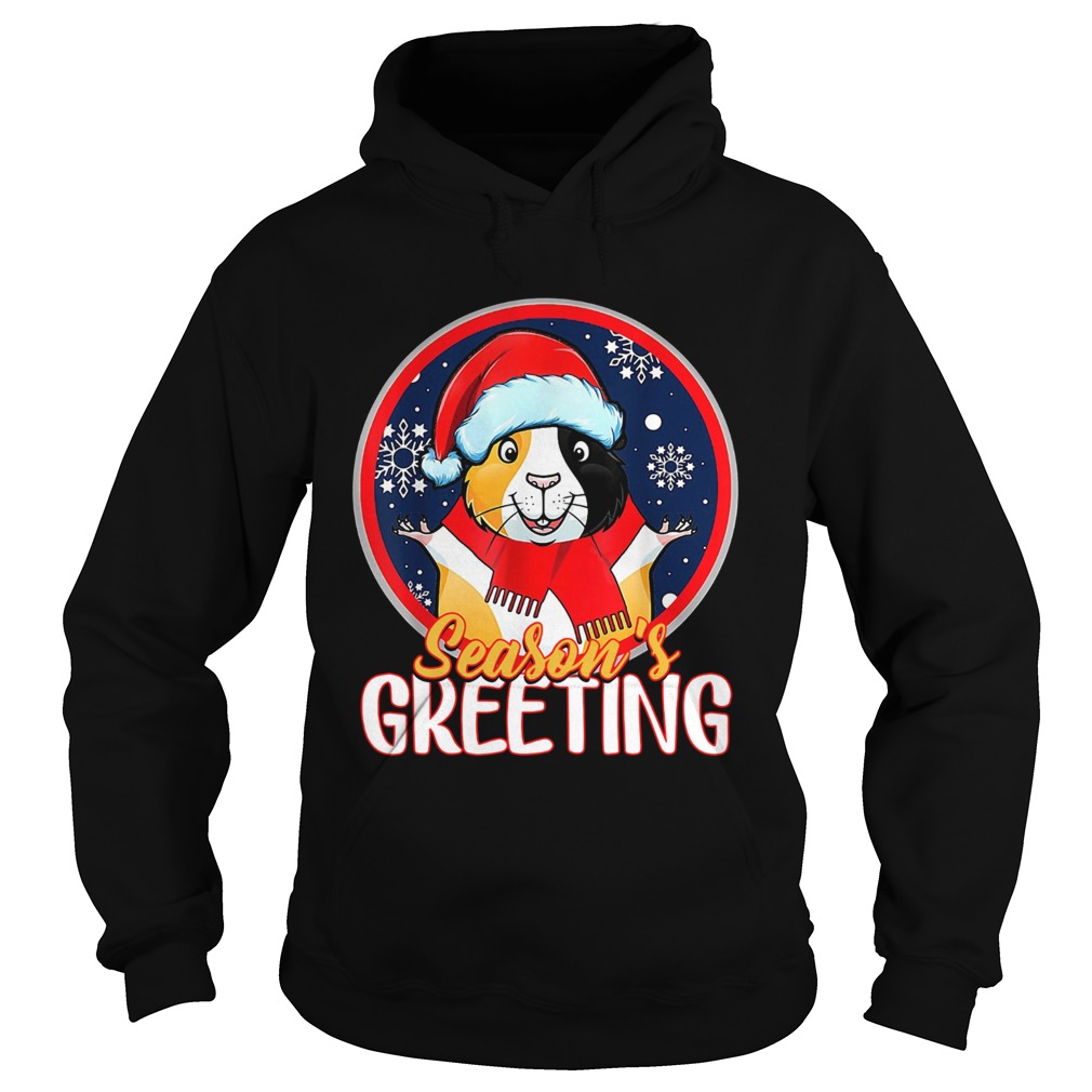 Santa Guinea Pig Seasons Greeting Christmas Hoodie