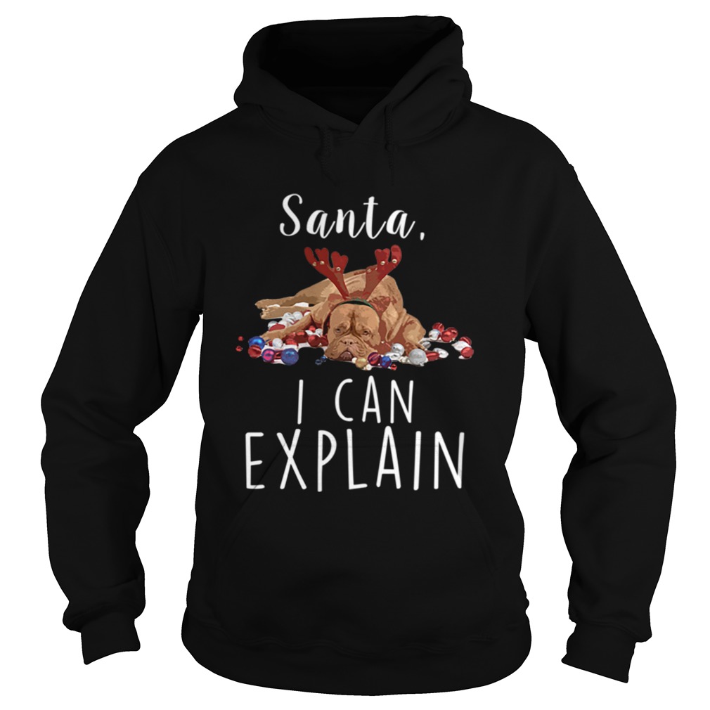 Santa I Can Explain Funny Dog With Reindeer Ears Christmas Dog Hoodie