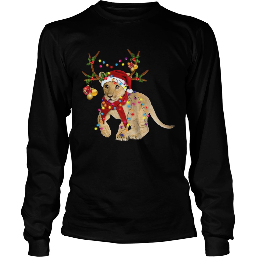 Santa Lion Reindeer Light Christmas LongSleeve