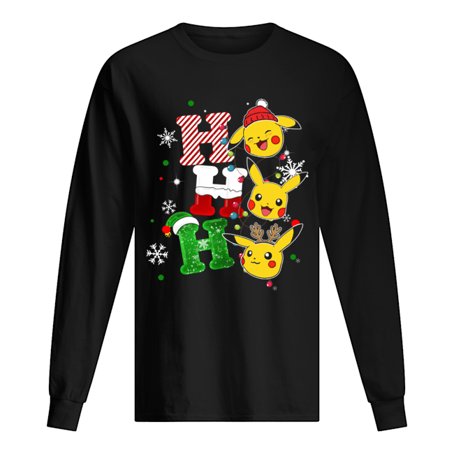 Santa Pikachu ho ho ho christmas Long Sleeved T-shirt 