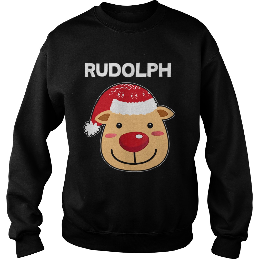 Santa Reindeer Rudolph Matching Christmas PJs Sweatshirt