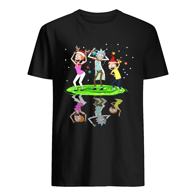 Santa Rick Sanchez Morty Smith Summer Smith dancing water reflection shirt