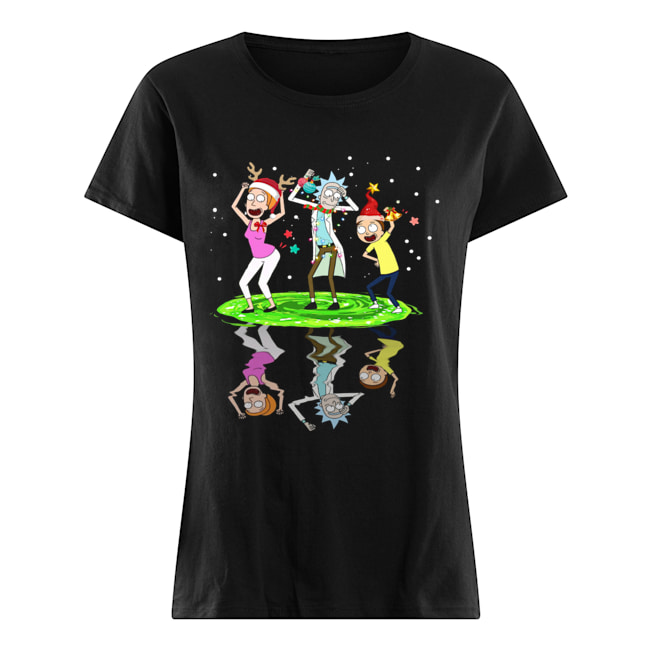 Santa Rick Sanchez Morty Smith Summer Smith dancing water reflection Classic Women's T-shirt