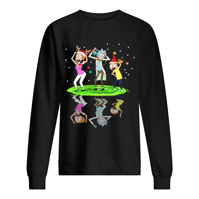 Santa Rick Sanchez Morty Smith Summer Smith dancing water reflection Unisex Sweatshirt