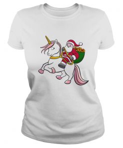 Santa Riding Unicorn Cute Girls Christmas  Classic Ladies