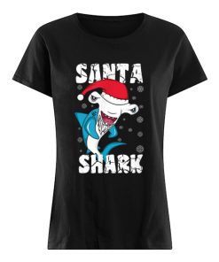 Santa Shark Funny Santa Claus Christmas Hammerhead Shark  Classic Women's T-shirt