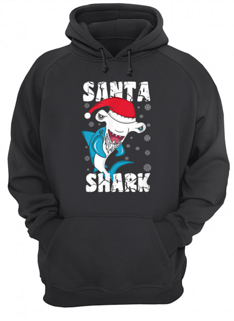 Santa Shark Funny Santa Claus Christmas Hammerhead Shark Unisex Hoodie