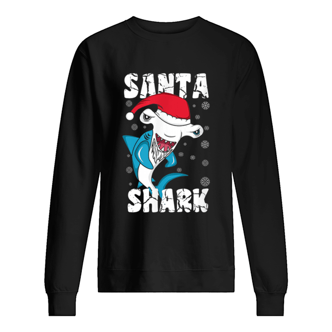 Santa Shark Funny Santa Claus Christmas Hammerhead Shark Unisex Sweatshirt