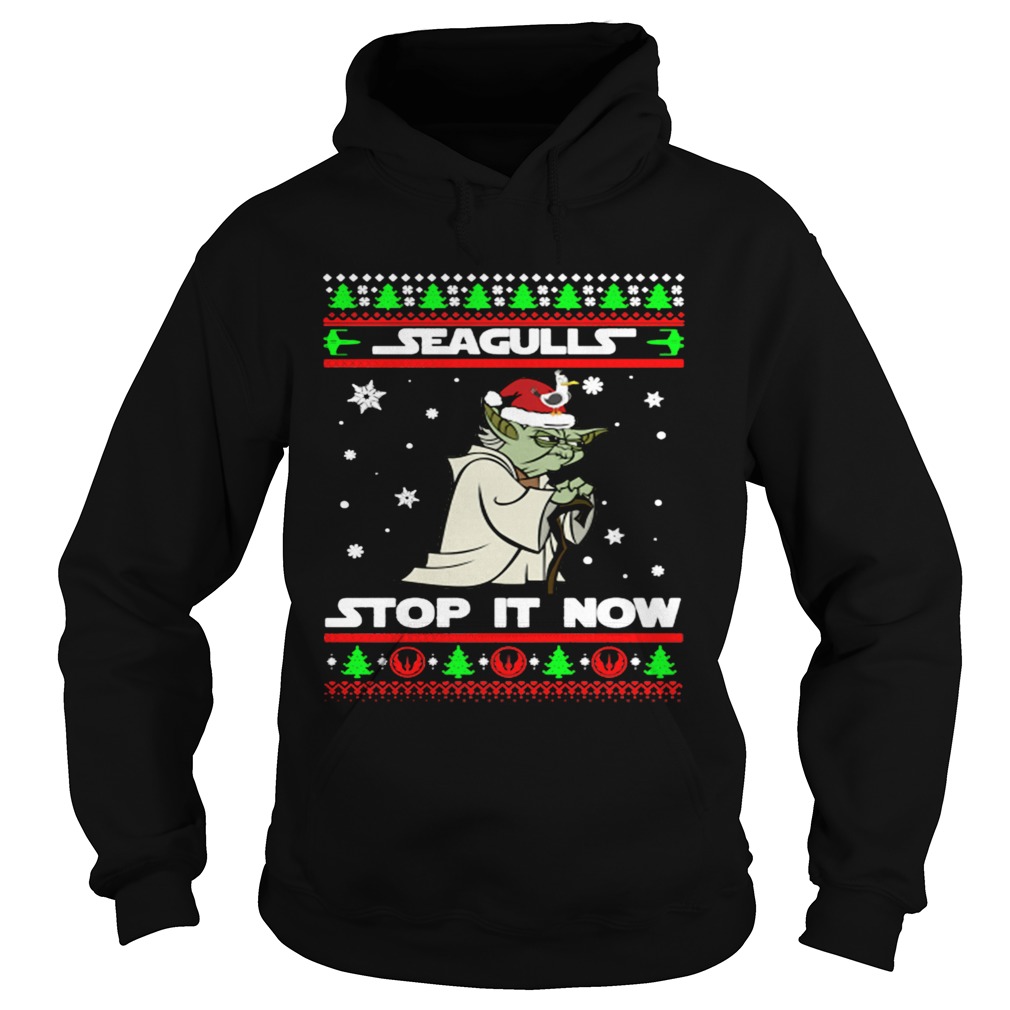 Santa Yoda Seagulls stop it now Christmas Hoodie