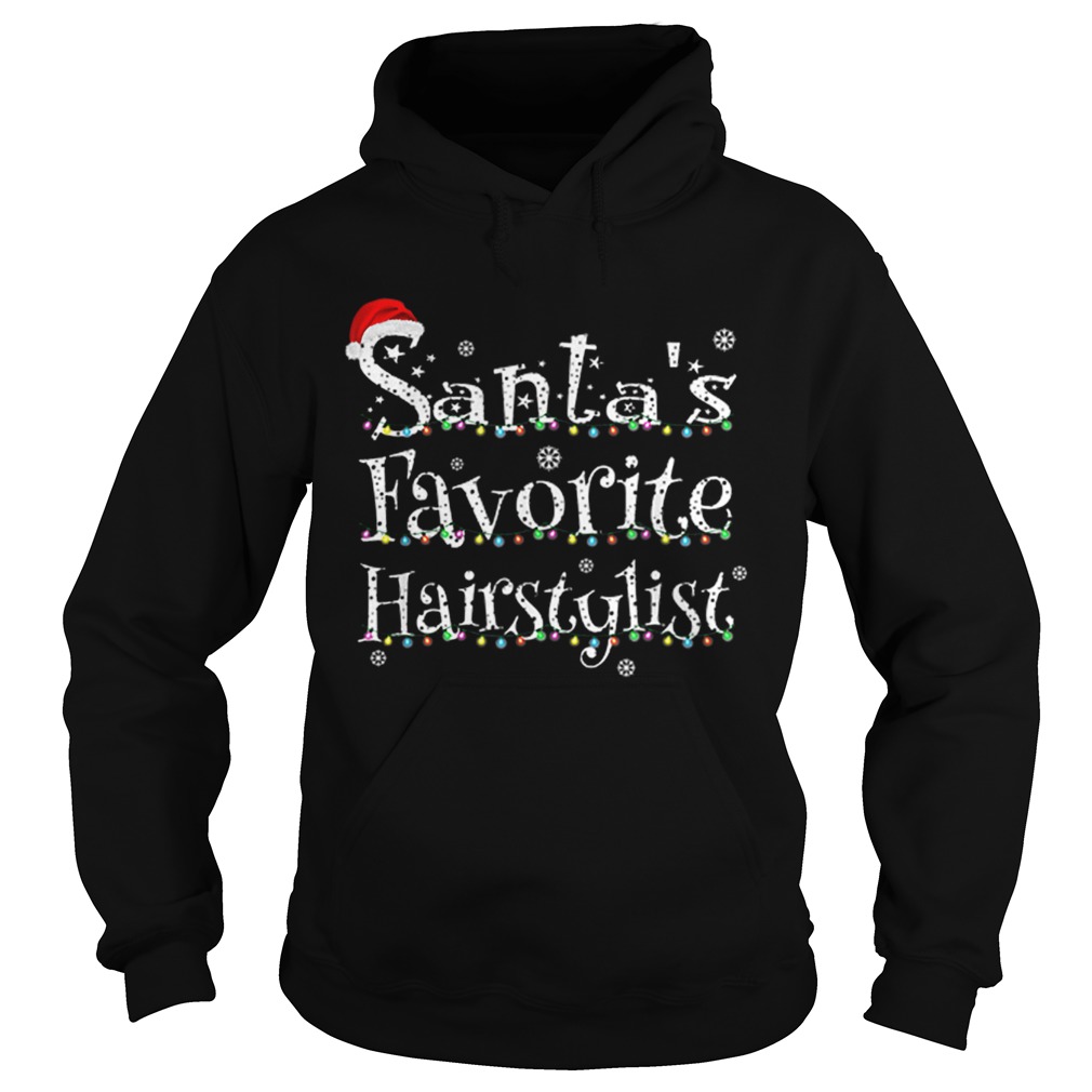 Santas Favorite Hairstylist Xmas Lights Hoodie