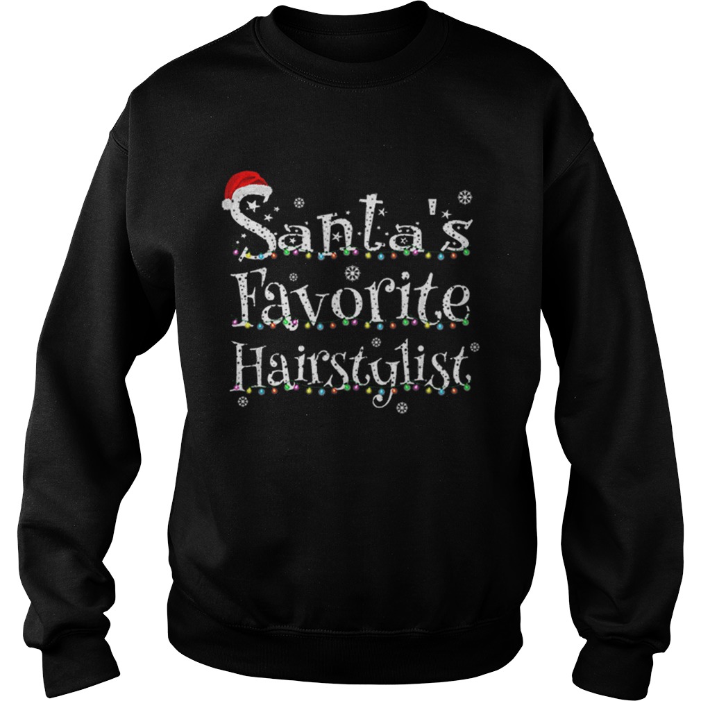 Santas Favorite Hairstylist Xmas Lights Sweatshirt