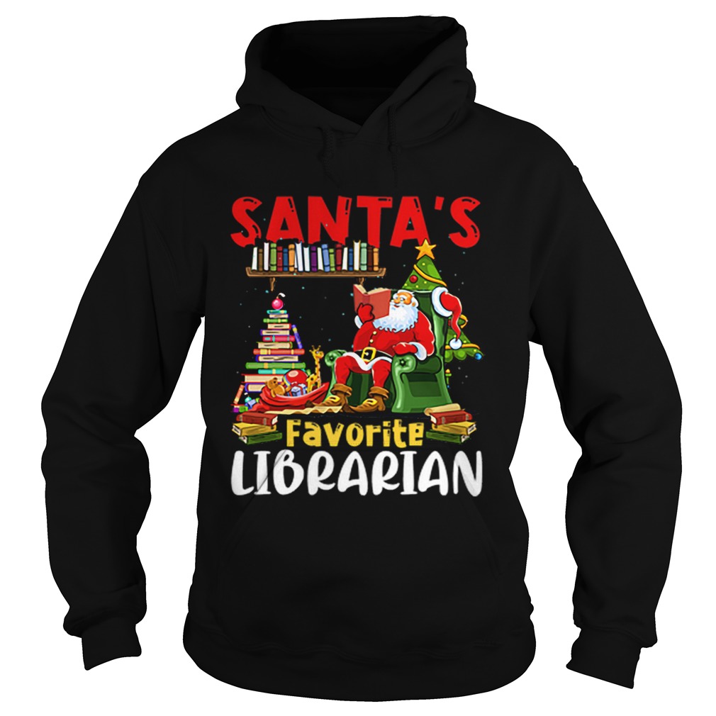 Santas Favorite Librarian Christmas Book Lovers Hoodie