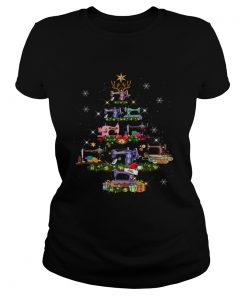 Sewing Christmas Tree Tee Quilting Lovers Sewer  Classic Ladies