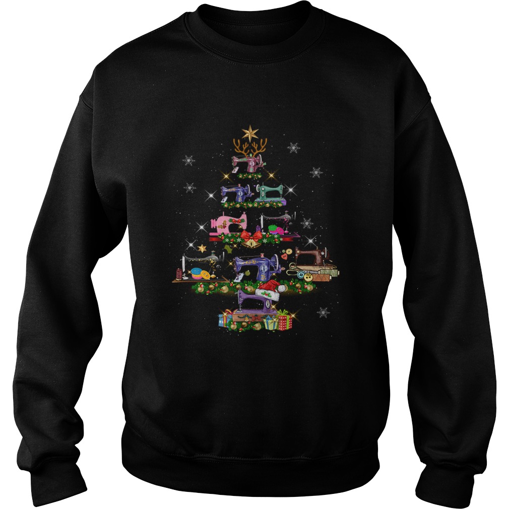 Sewing Christmas Tree Tee Quilting Lovers Sewer Sweatshirt