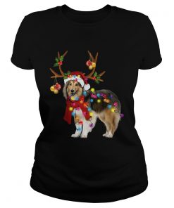 Sheltie gorgeous reindeer light Christmas  Classic Ladies