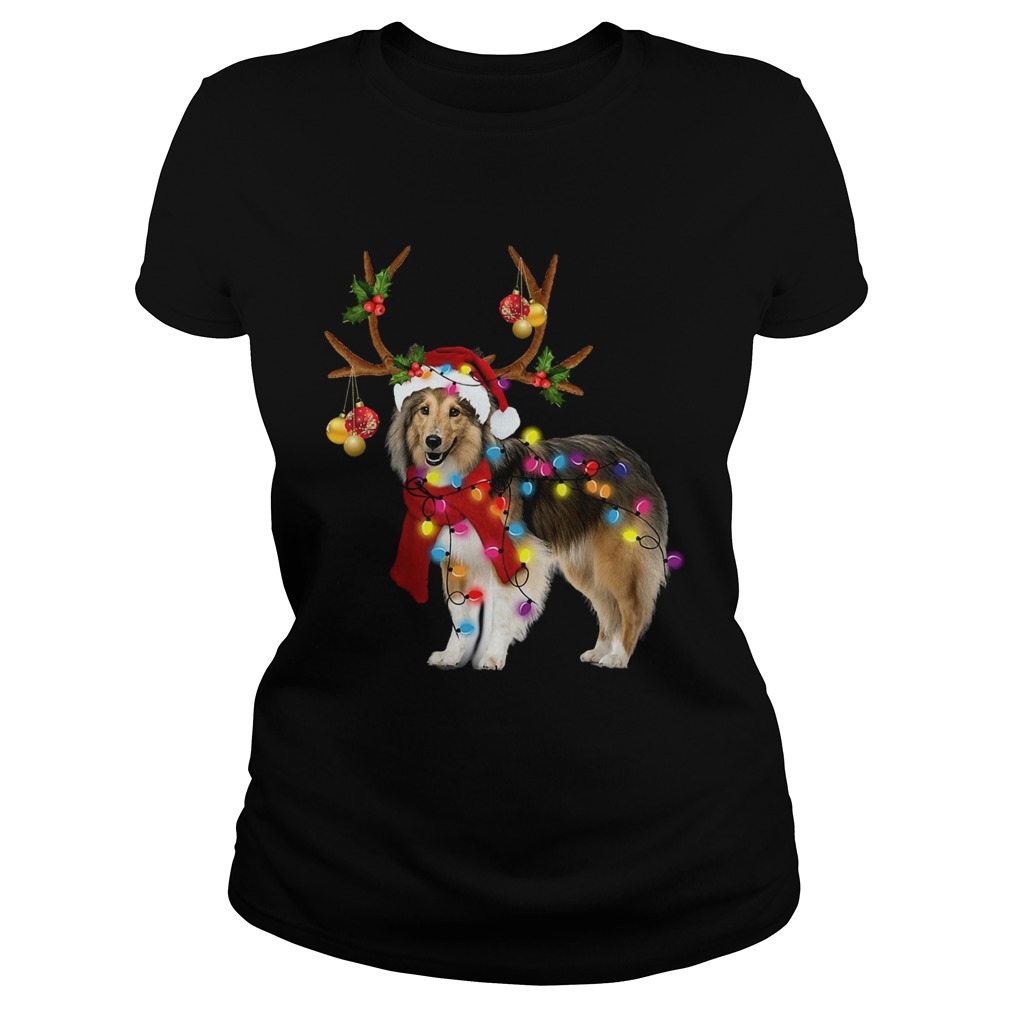 Sheltie gorgeous reindeer light Christmas Classic Ladies