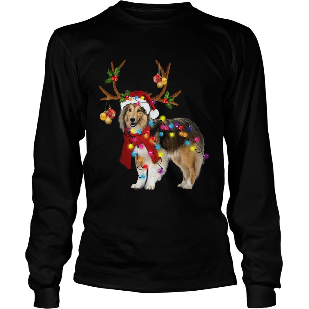 Sheltie gorgeous reindeer light Christmas LongSleeve