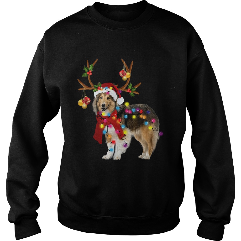 Sheltie gorgeous reindeer light Christmas Sweatshirt