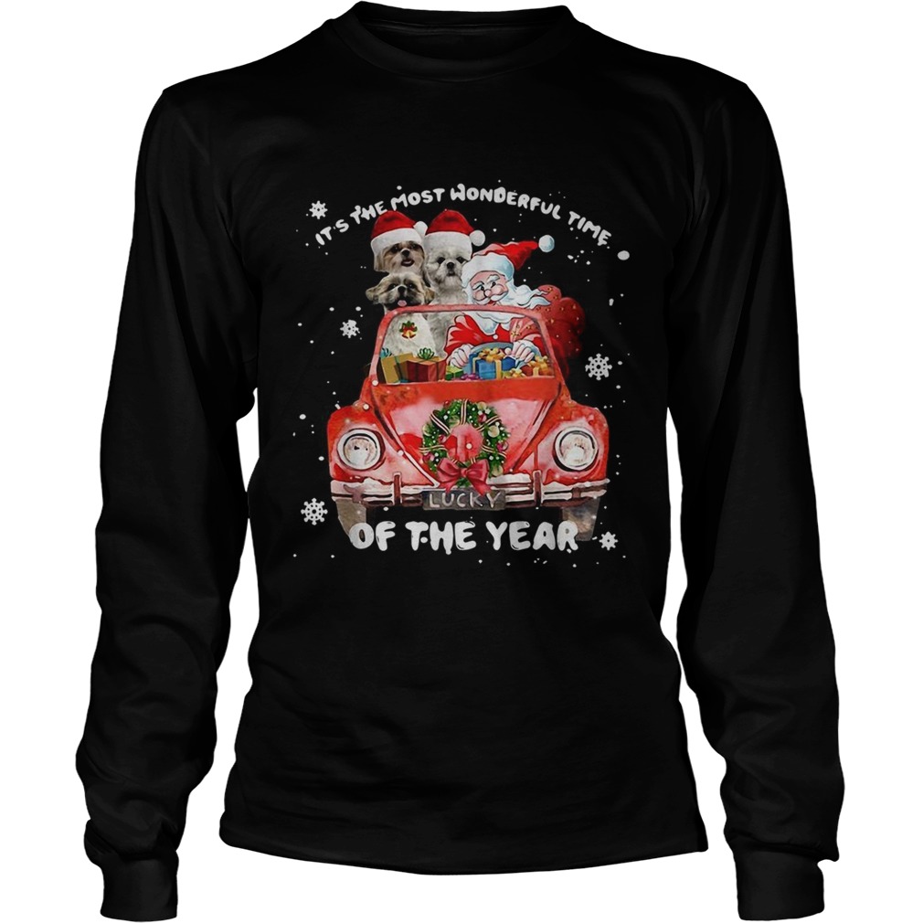 Shih Tzu and Santa its the most wonderful time of the year Christmas LongSleeve