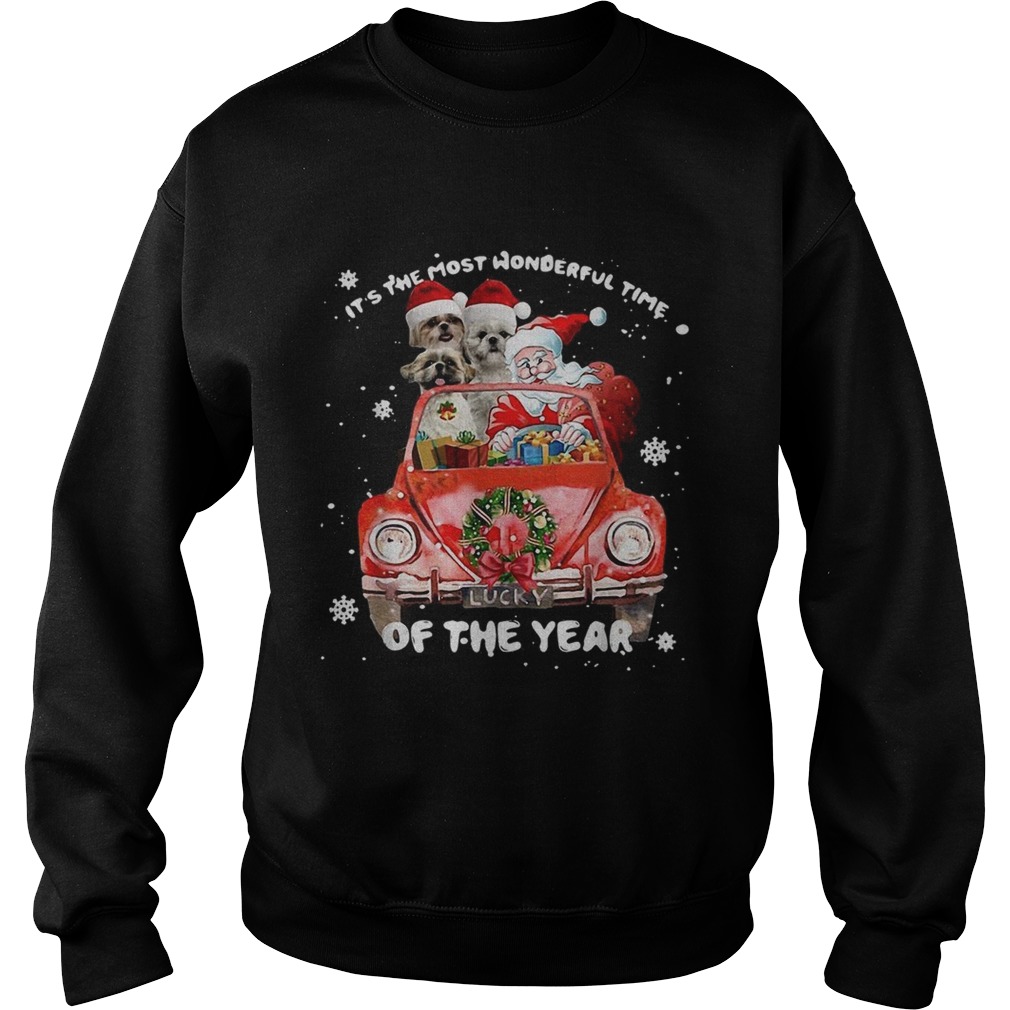 Shih Tzu and Santa its the most wonderful time of the year Christmas Sweatshirt