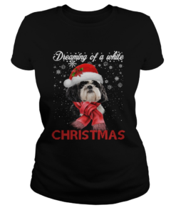 Shih tzu a white christmas Crewneck  Classic Ladies