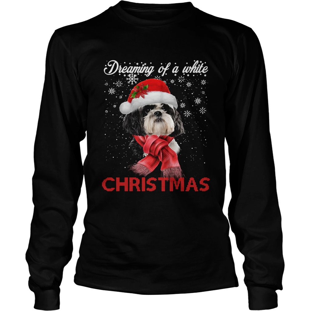 Shih tzu a white christmas Crewneck LongSleeve