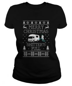 Shitters full funny Merry Christmas ugly  Classic Ladies