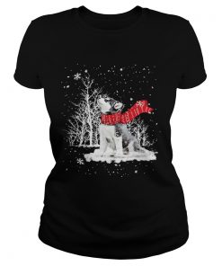 Siberian Husky Snow Crewneck  Classic Ladies