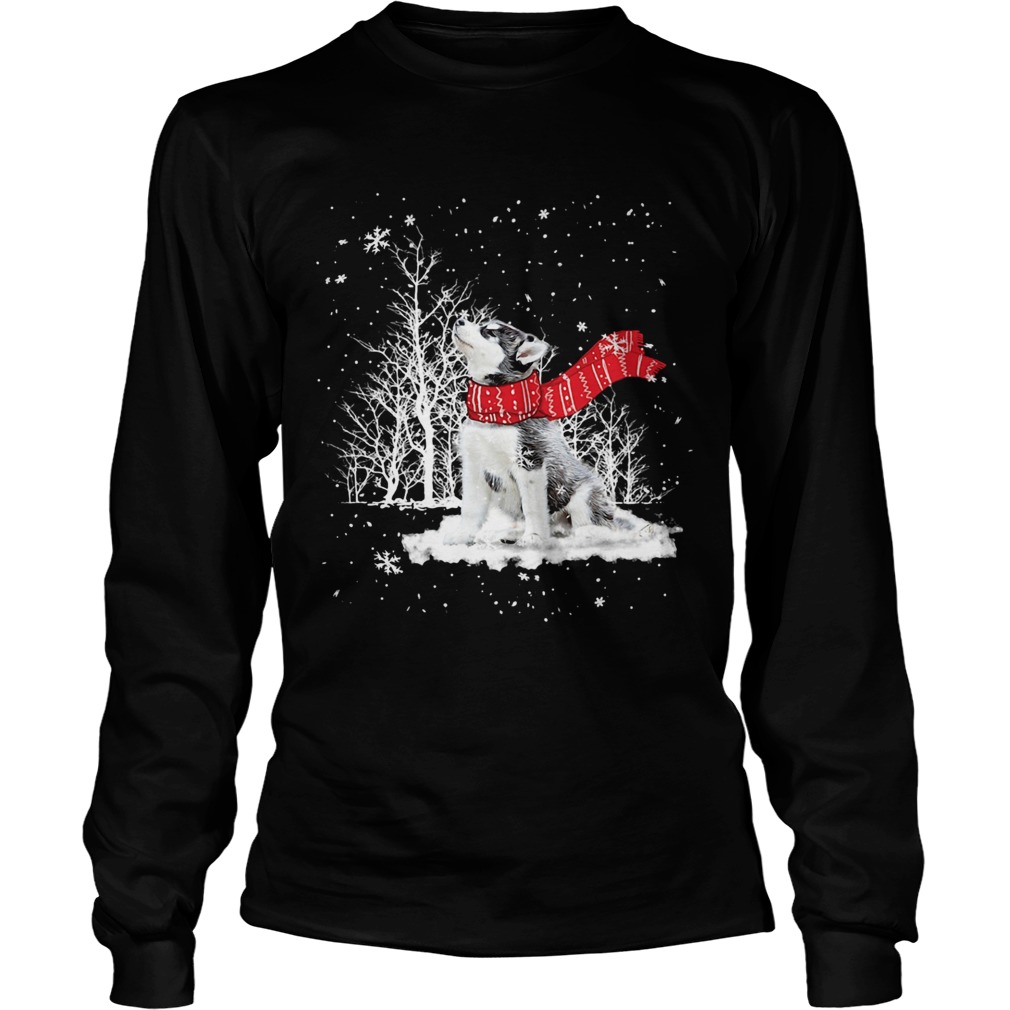 Siberian Husky Snow Crewneck LongSleeve