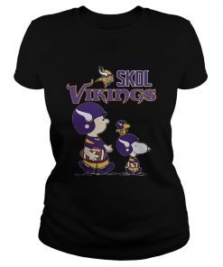 Skol Vikings Charlie Brown and Snoopy Minnesota Viking  Classic Ladies