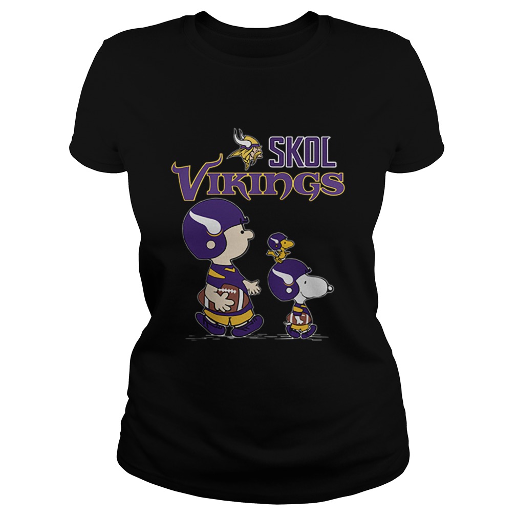 Skol Vikings Charlie Brown and Snoopy Minnesota Viking Classic Ladies