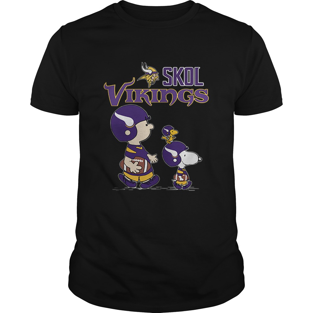 Skol Vikings Charlie Brown and Snoopy Minnesota Viking shirt