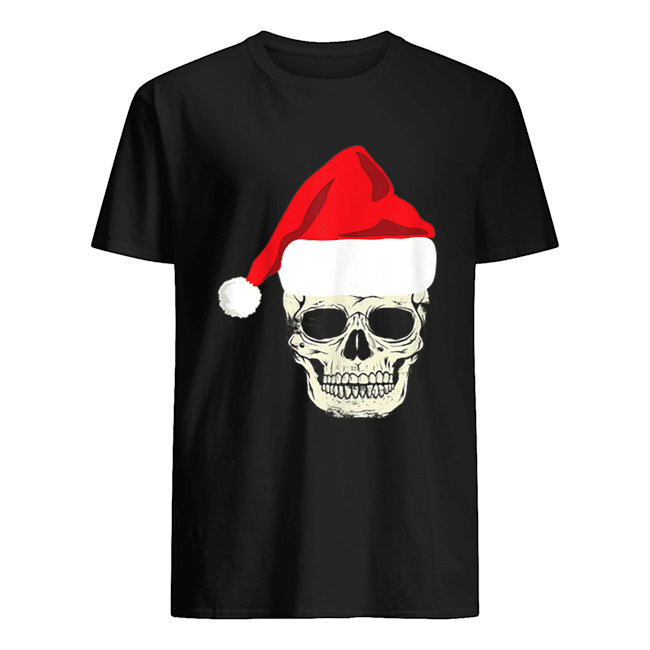 Skull In Santa Hat Christmas Skeleton Christmas shirt