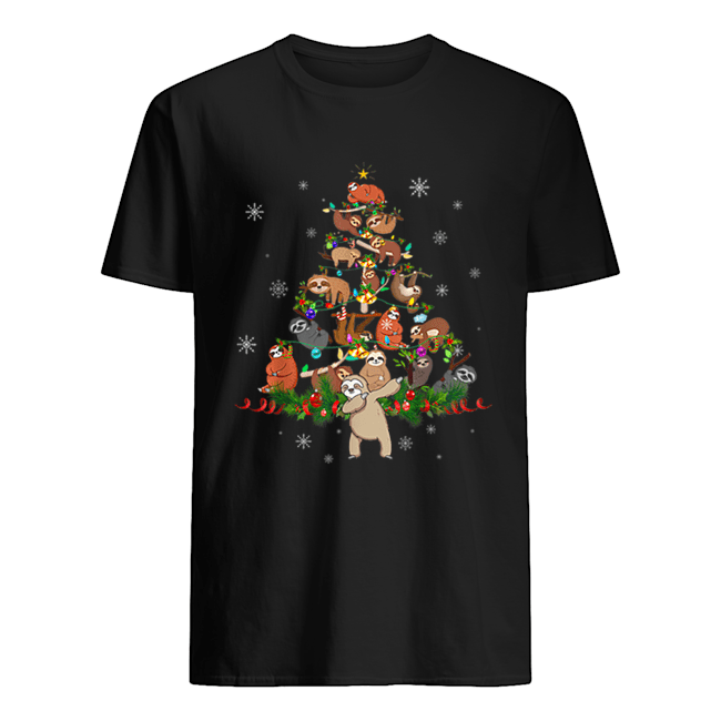 Sloth Christmas Tree Lights Funny Sloth Xmas Gift shirt