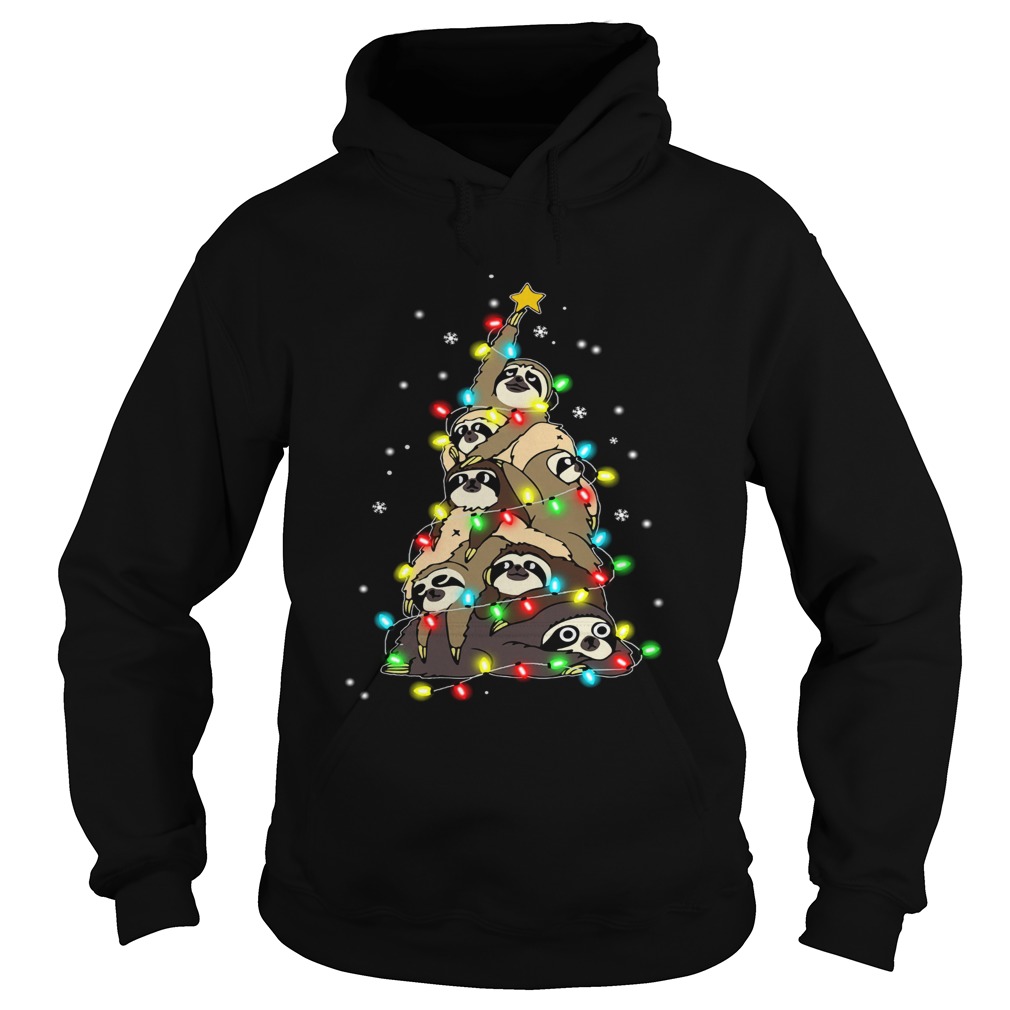 Sloth Merry Christmas Tree Hoodie