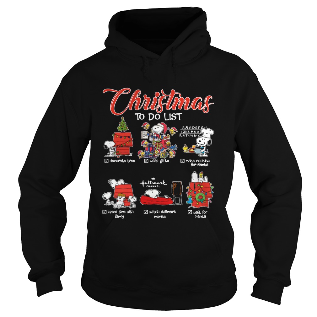 Snoopy Christmas To Do List Hallmark Funny Xmas Hoodie