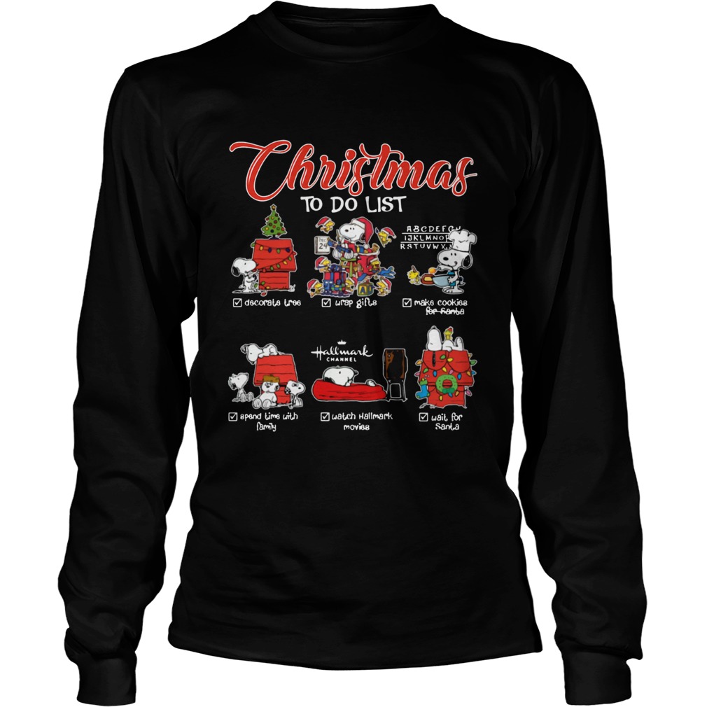 Snoopy Christmas To Do List Hallmark Funny Xmas LongSleeve