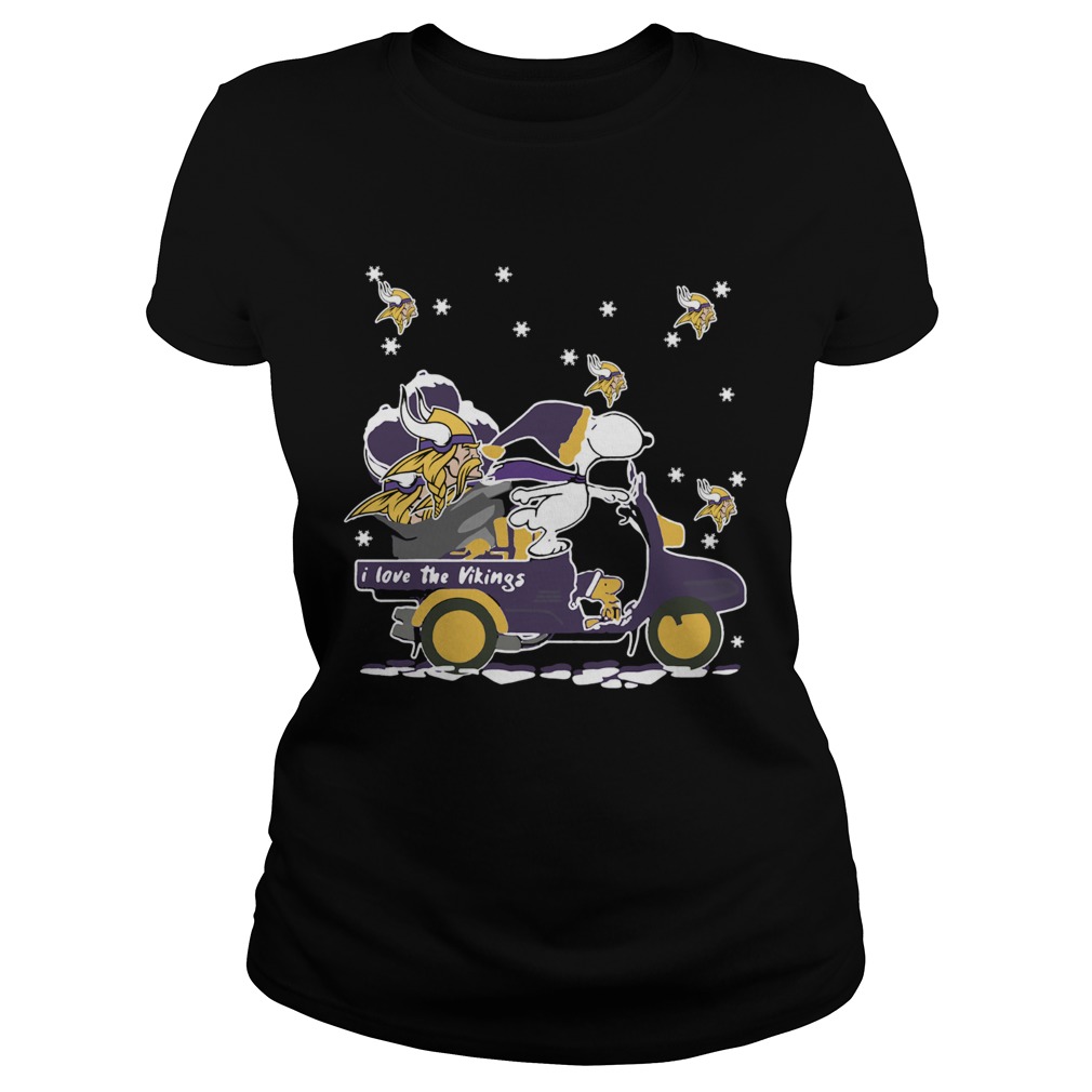 Snoopy I Love The Minnesota Vikings Christmas Classic Ladies