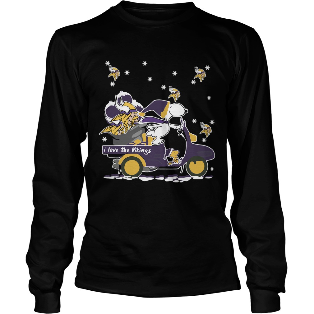 Snoopy I Love The Minnesota Vikings Christmas LongSleeve