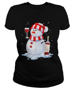 Snowman Drinking Wine Christmas  Classic Ladies