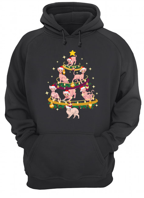 Sphynx Christmas Tree Cat Owner Unisex Hoodie